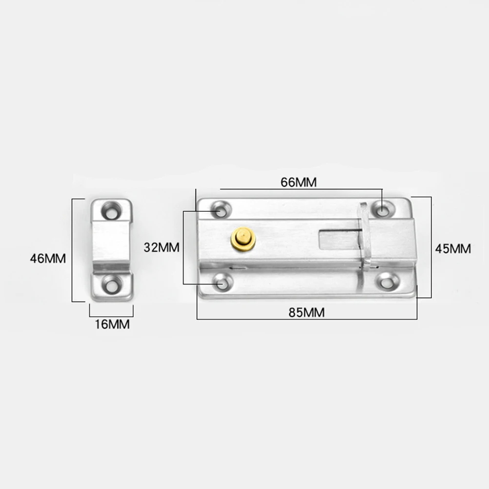 

Automatic Spring Door Latch Stainless Steel 4 Inch Brushed Texture Gate Latches Bar Latch Security Safety Door Lock Silver