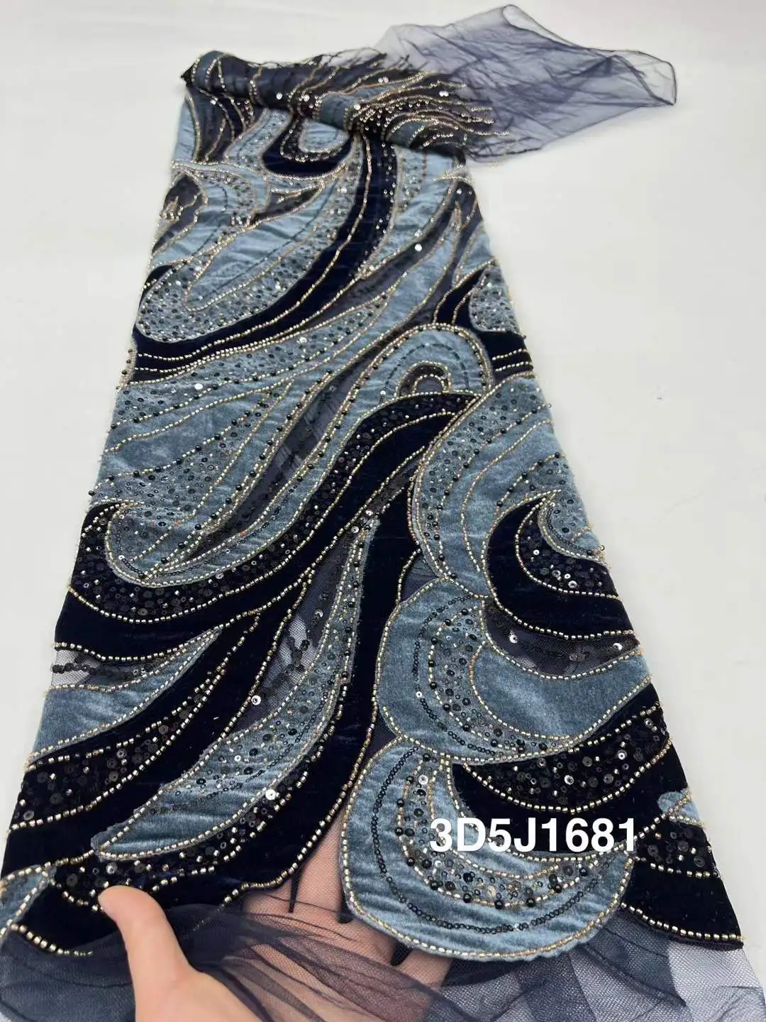 ผ้าลูกไม้กำมะหยี่ลูกปัดแอฟริกัน ผ้าลูกไม้ปี 2025 ผ้าลูกไม้ฝรั่งเศส ปักเลื่อมไนจีเรีย ผ้าลูกไม้กำมะหยี่สำหรับเจ้าสาว ผ้าลูกไม้สำหรับตัดเย็บเสื้อผ้าผู้หญิง