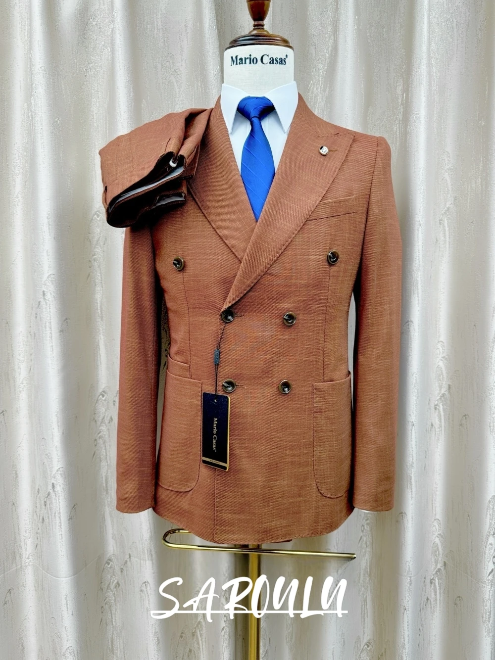 

Premium Tailored Men's Double Breasted Blazer Suit Elegant Formal Wedding Business Office 2-pieces Set Decent Groom Tuxedo