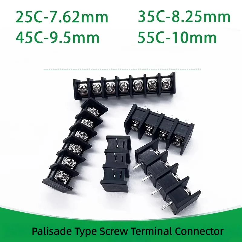 10PCS KF25C 35C 45C 55C PCB Terminal Block 7.62mm 8.25mm 9.5mm 10mm Pitch 2P 3P 4P 5 6Pin Palisade Type Screw Terminal Connector