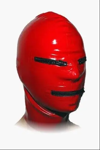 Latex Gummi rot schwarz Persönlichkeit lässig Cosplay Lady hood 0,4 mm Party XS-XXL