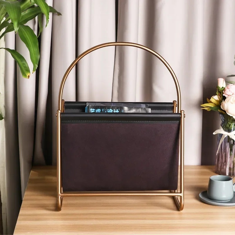 Nordic Iron Magazine Rack Desktop Organizer Artistic Bedside Metal Shelf for Books And Magazines Home