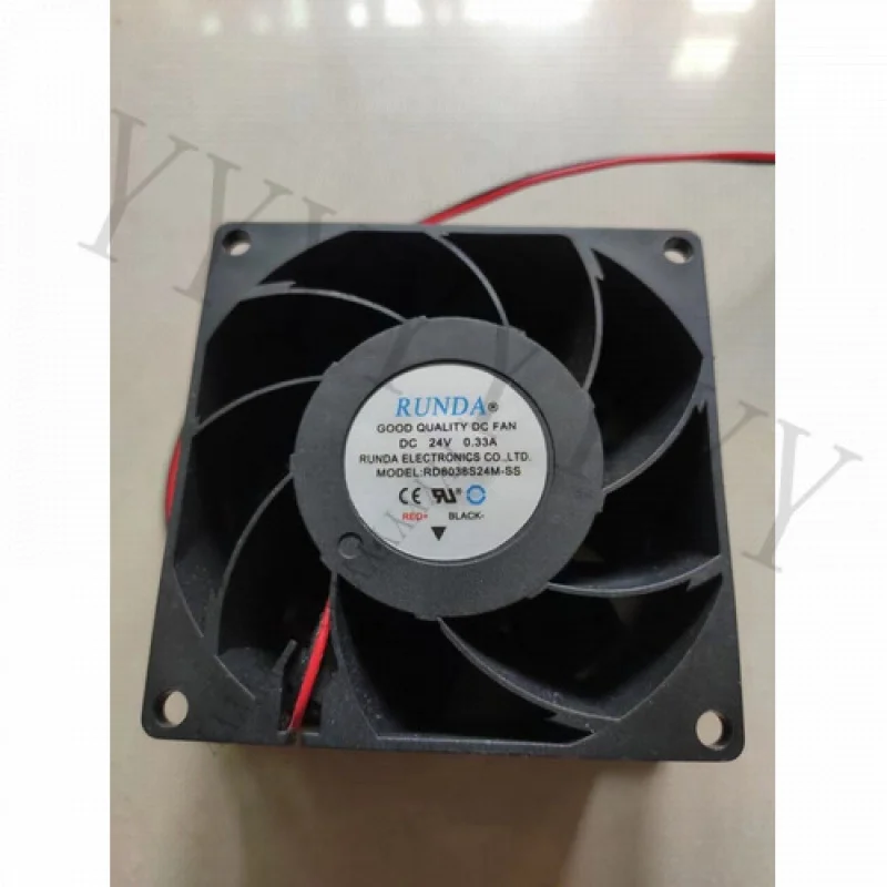 

Для 1 шт. вентилятор RUNDA RD8038S24M-SS DC24V 0,33A 8038 8 см 2-проводной 2-контактный охлаждающий вентилятор