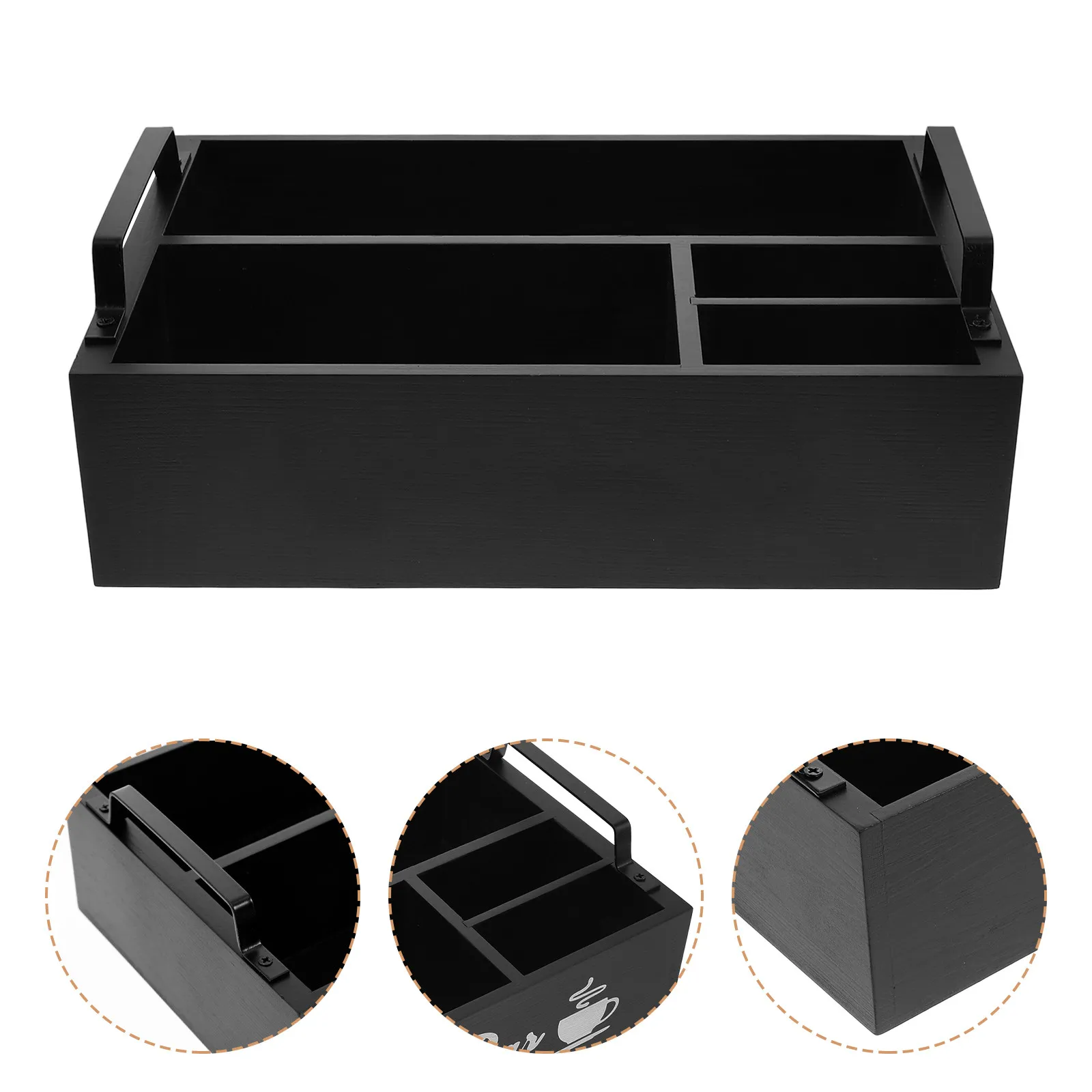 

Деревянный органайзер для кофейной станции, многофункциональный контейнер для хранения кофейных принадлежностей и аксессуаров для столешницы