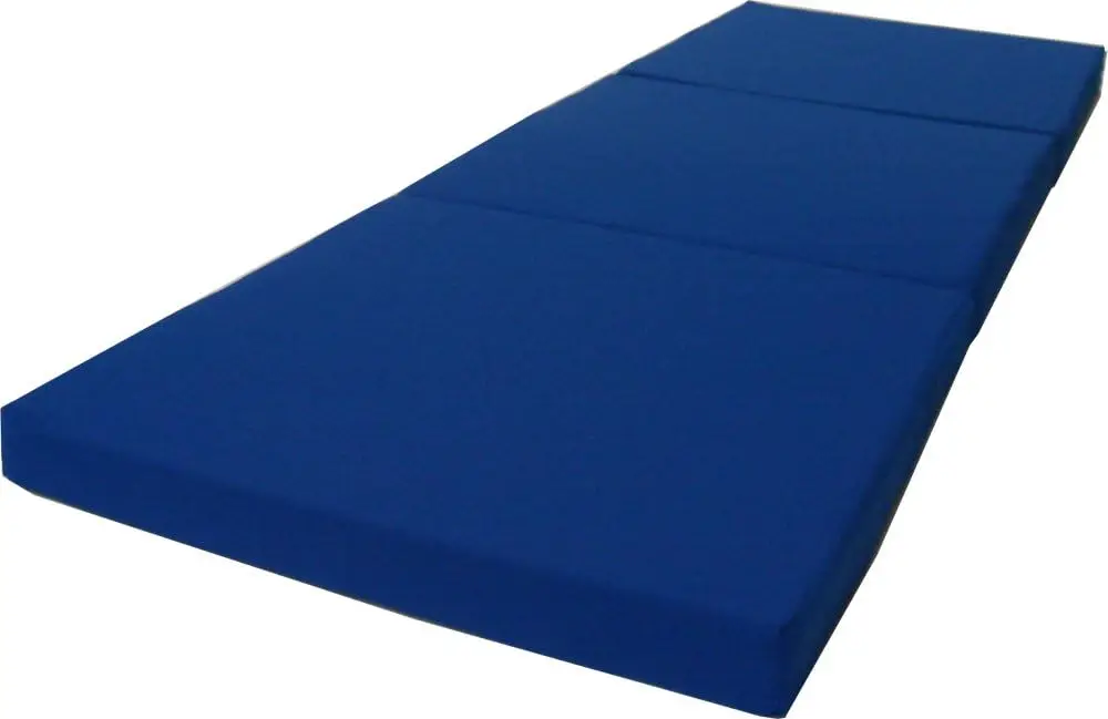 

D&D Futon Blue Shikibuton Trifold Foam Beds 3 x 27 x 75, 1.8 lbs high Density Resilient White Foam, Floor Foam Folding Mat