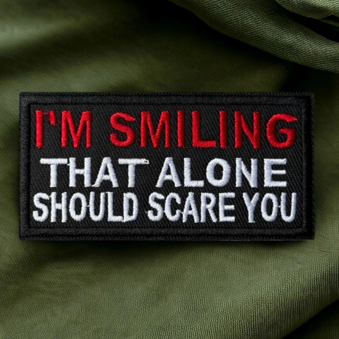 Parche bordado militar Soy smiling – moral divertida con velcro - imagen 2