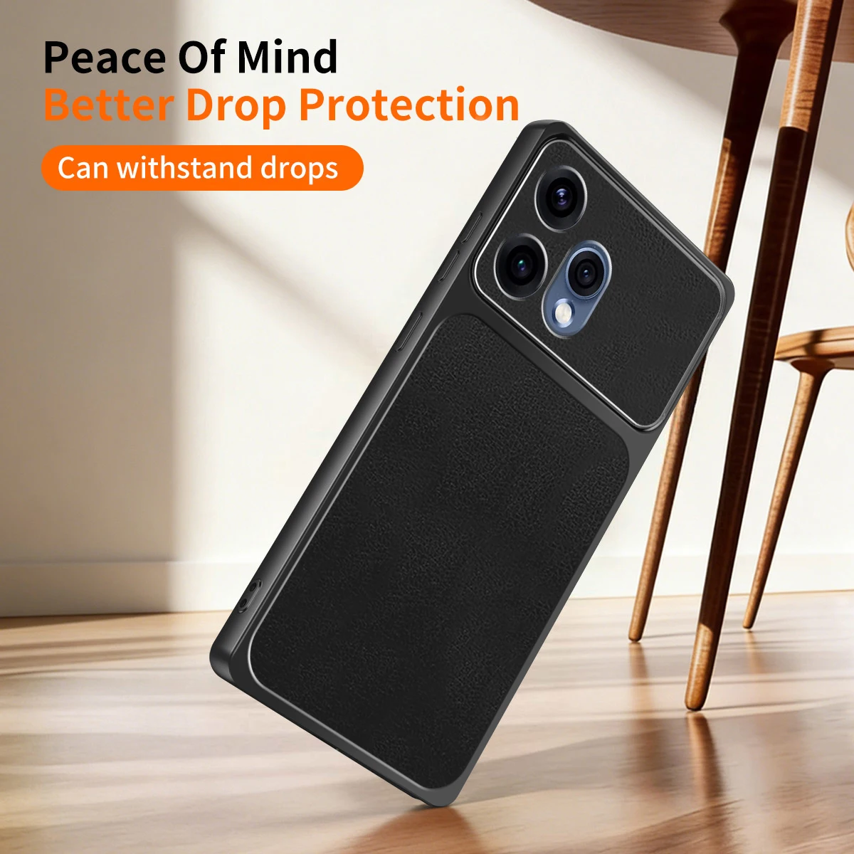 Leather Funda Phone Case for OPPO Reno15 F C Reno 15 Pro Max Mini 15C 15F 5G Original Luxury Fashion Lambskin Texture Back Cover