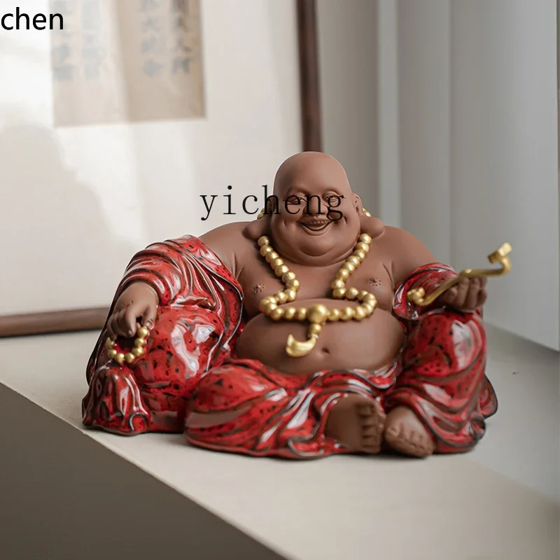 Maitreya Buddha Ornament Big Belly Laughing Buddha Statue Home Living Room Lucky Crafts