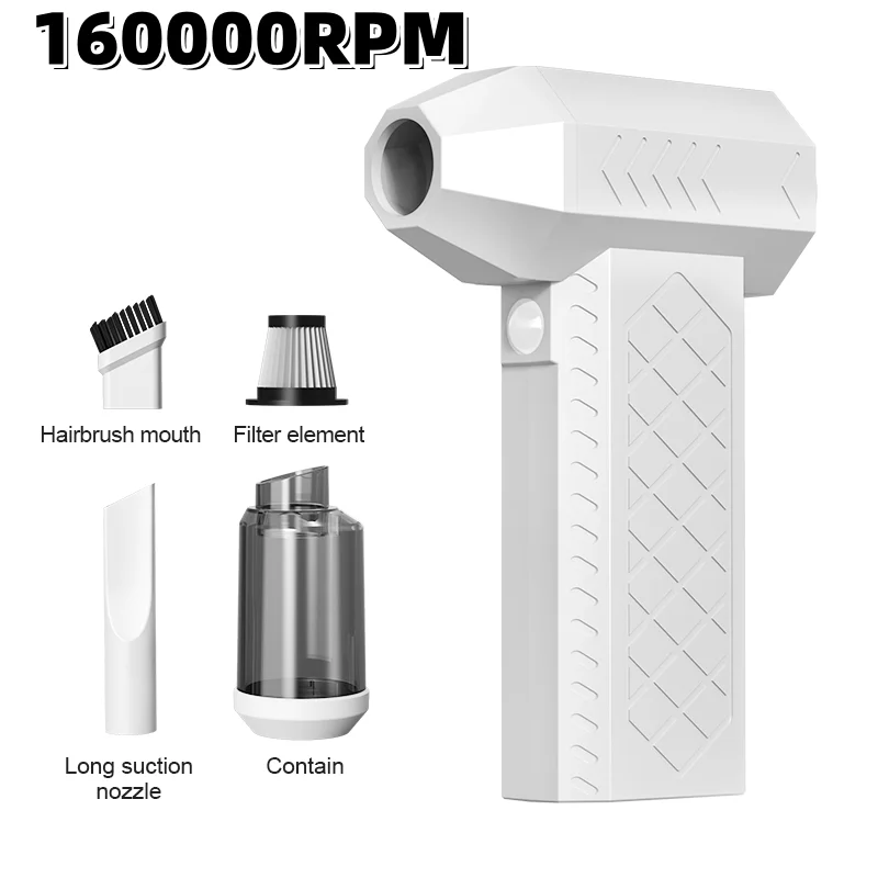 160000 RPM Electric Air Blower Turbo Jet Fan Brushless Motor High-Speed Turbo Violent Fan USB Rechargeable Powerful Dust Blower