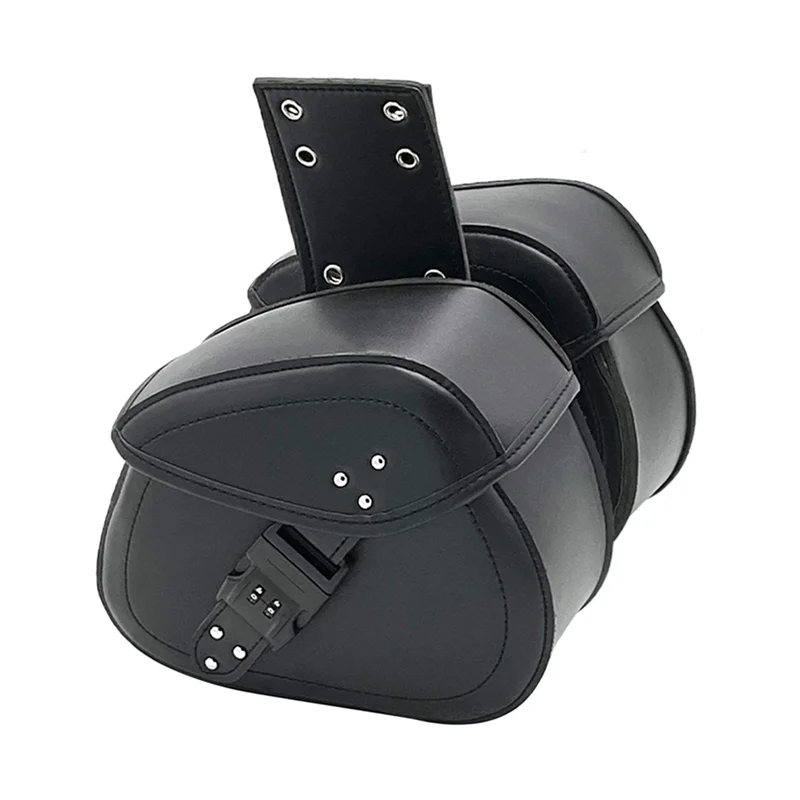 

AU63-Universal Password Lock Motorcycle Side Tool Storage Saddle Bags Large Capacity Pouch For Motorbike Cruiser Saddlebag Set