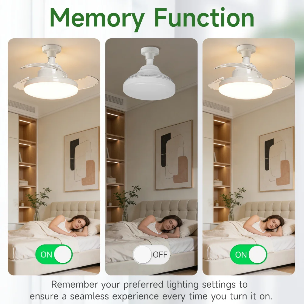 Ceiling Fan Light Suitable For E27 Base Bedroom Fan Lamp With Remote Control Fan Chandelier for Living Room Decor Fan Light