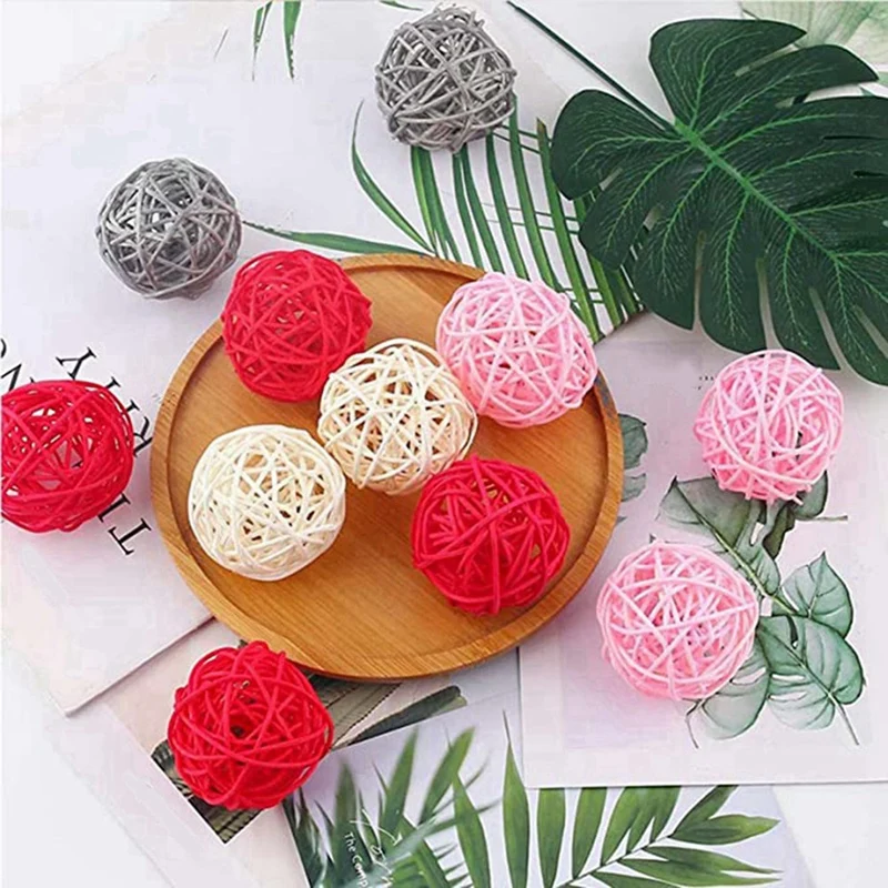 Bolas de vime, 24 pacotes de enchimentos decorativos de vaso de bola de vime para decoração diy artesanato decoração festa de casamento