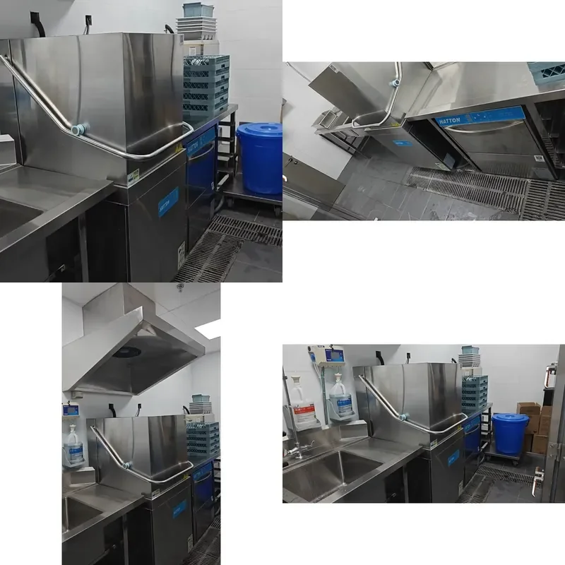 Commercial Hood Type Dishwasher Stainless Steel Fully Automatic Freestanding Industrial Kitchen Washer CE Certified Heavy