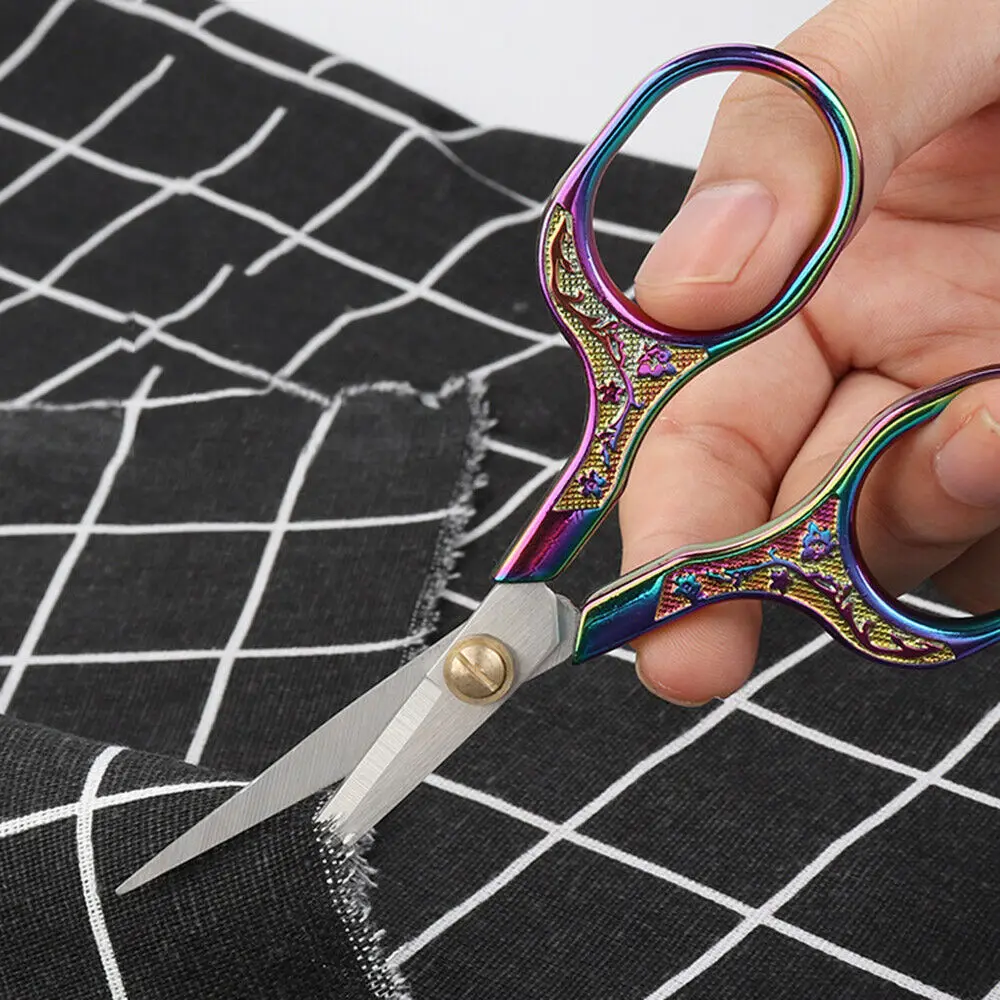 مقص صغير ريترو رائع للتطريز اليدوي عبر غرزة خيط الفولاذ المقاوم للصدأ قطع مقص الشاي المنزلي المحمول #4