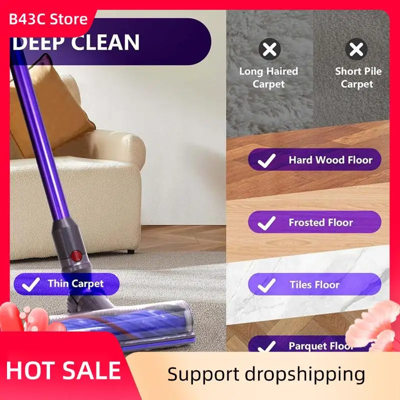 

B43C Upgrade Anti-Tangle Cleaner Head For Dyson Digital Slim/V12 Detect Slim Vacuum Cleaner Parts For Carpets Hardwood Floor