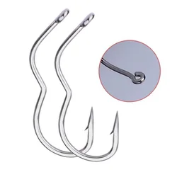 FISH KING 12PCS High Carbon Steel Automatic Flip Fishing Hook Freshwater 6#-13# Sharp Barbed Single Fishhook Carp Fishing