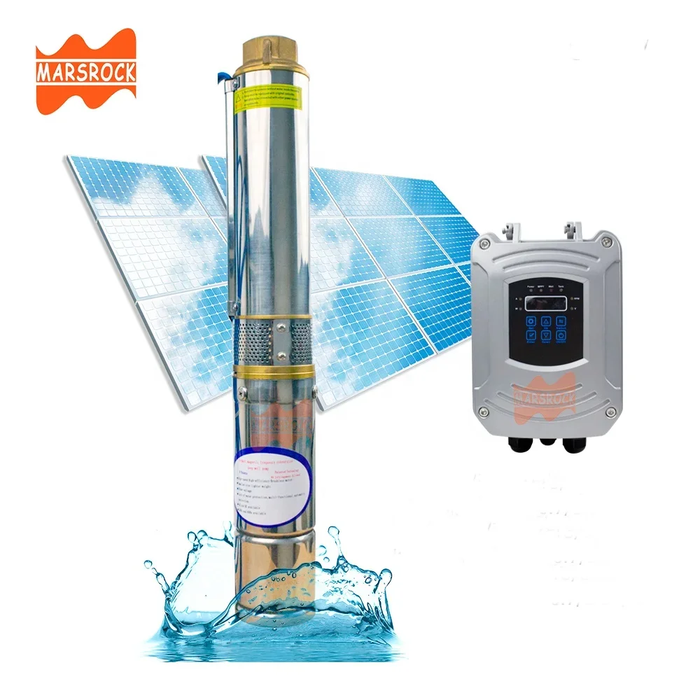 Mars Rock 400W Booster 3 inch Pond Deep Well DC Controller Panel Price Mini Borehole Submersible System Power Solar Water Pump