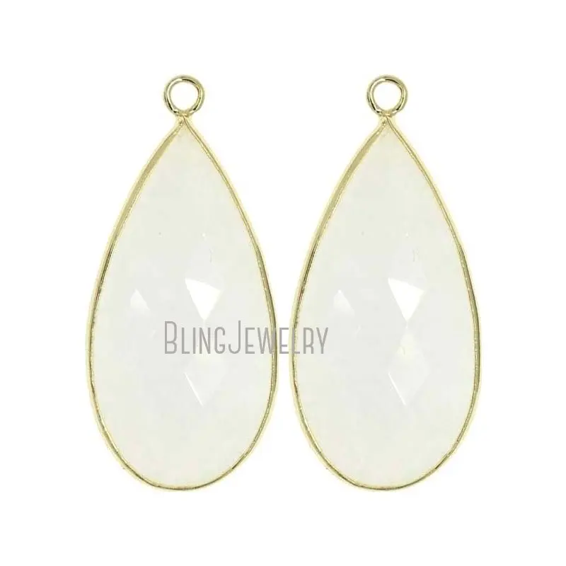 

PM44518 White Moonstone Teardrop Pendant 35mm Vermeil Bezel Set