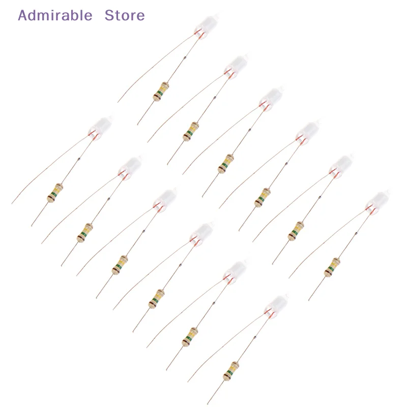 w20PCS Green Indicator Neon Light Sign F4 Neonlight With Resistor 4*10mm Glow Lamp Accessories