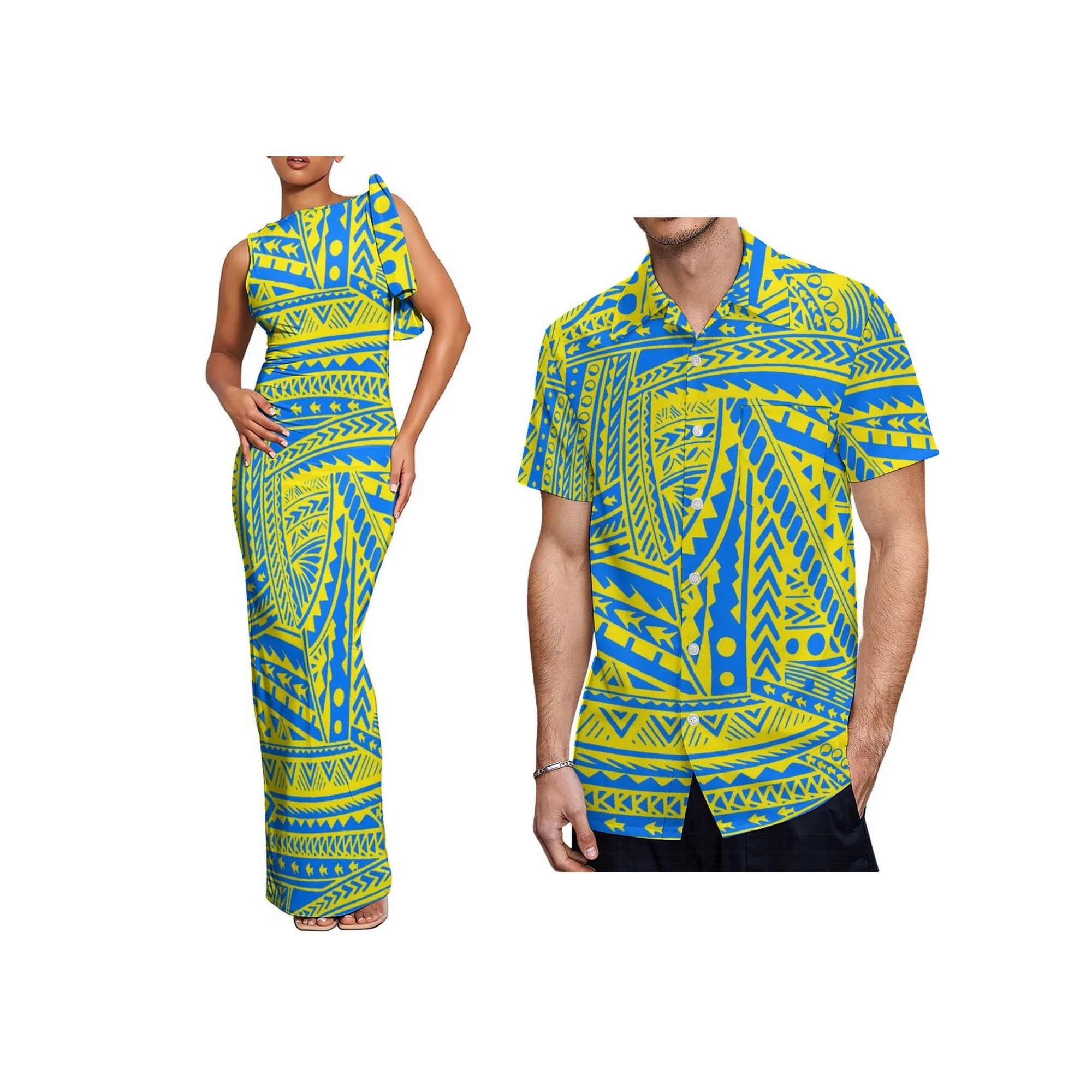 Samoa Island Design Long Maxi Wrap Dress Custom Logo Summer Lace Up Stacked Elegant Ladies Sleeveless Samoan Dress