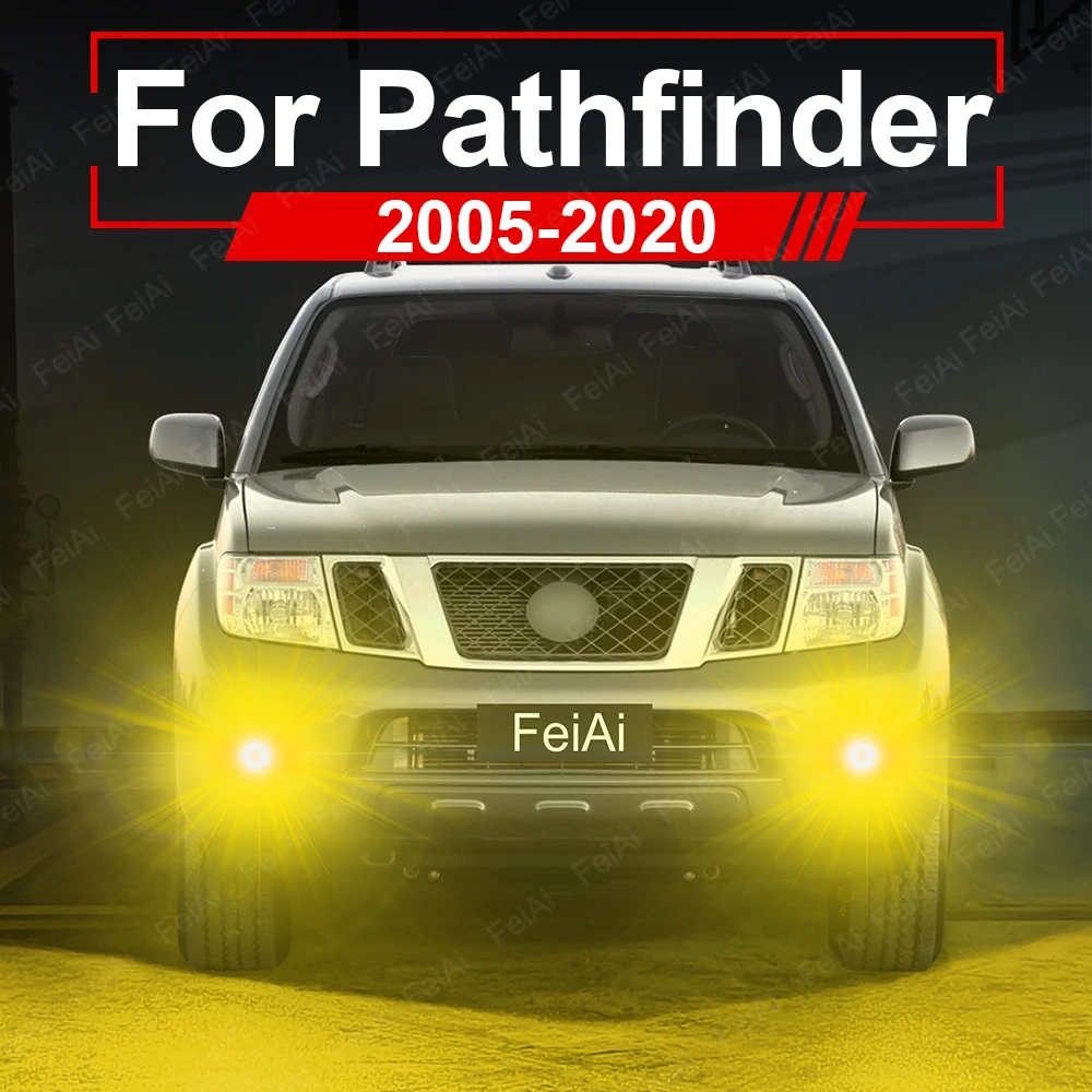 

Светодиодные передние противотуманные фары для Nissan Pathfinder R51 R52 2005-2020 2015 2016 2017 2018, тюнинговые аксессуары, два цвета, белый, желтый