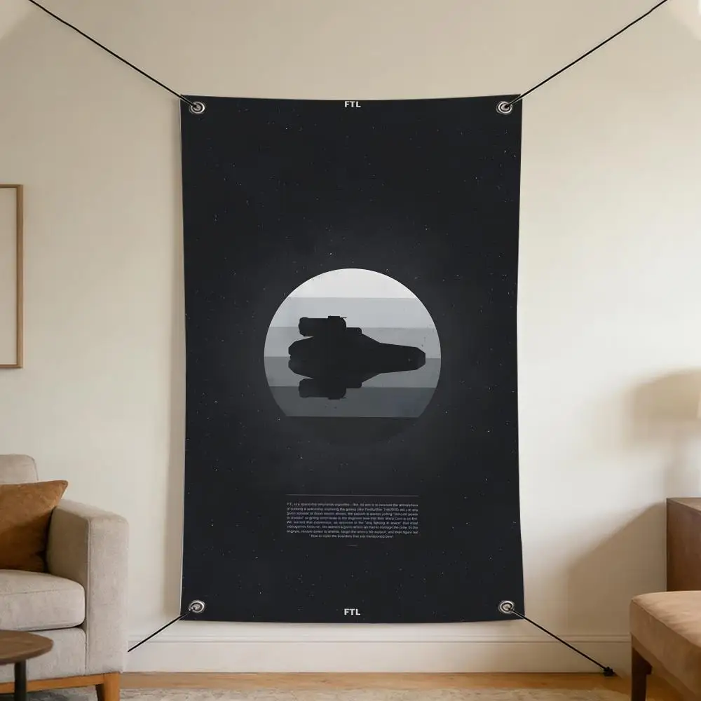 Game F-FTL F-Faster T-Than L-Light Flags Cozy Home Flag 4 Grommets Anti-Wrinkle Waterproo  Indoor