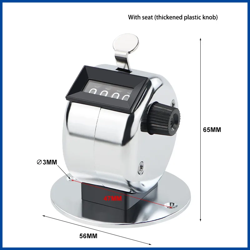 Aviation Passenger Counter Metal Mechanical Hand Press Traffic 4-Digit Counter Handheld Cabin Piece Counter