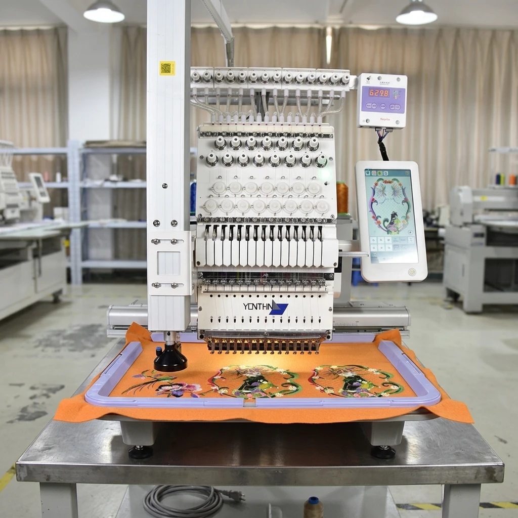 Yonthin Automatic Small Computerized One Head Laser Embroidery Machine for Logo Patches Clothes Working Size 500*400