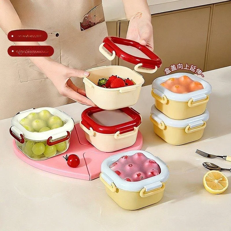 

Portable Lightweight Lunch Box Sed Frekee Container Fruit Bento Box Food ade Plastic Square Box for Work Lunch