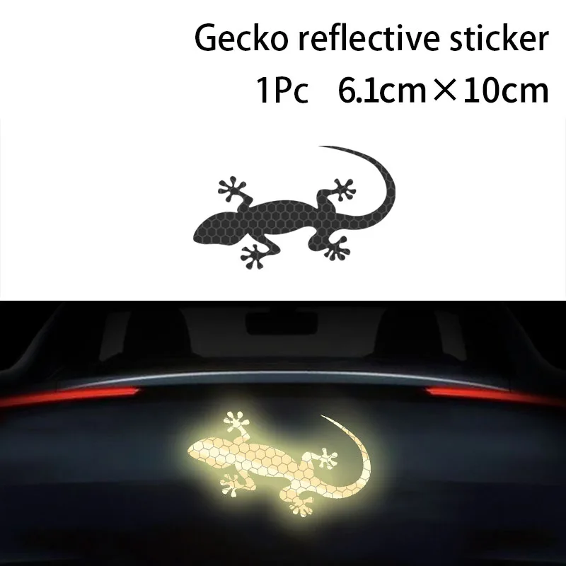 Gecko Reflective Strips Sticker for Black Car Adhesive Safety Mark Warning Tape Automobile Motorcycle Car Styling Anti Scratch