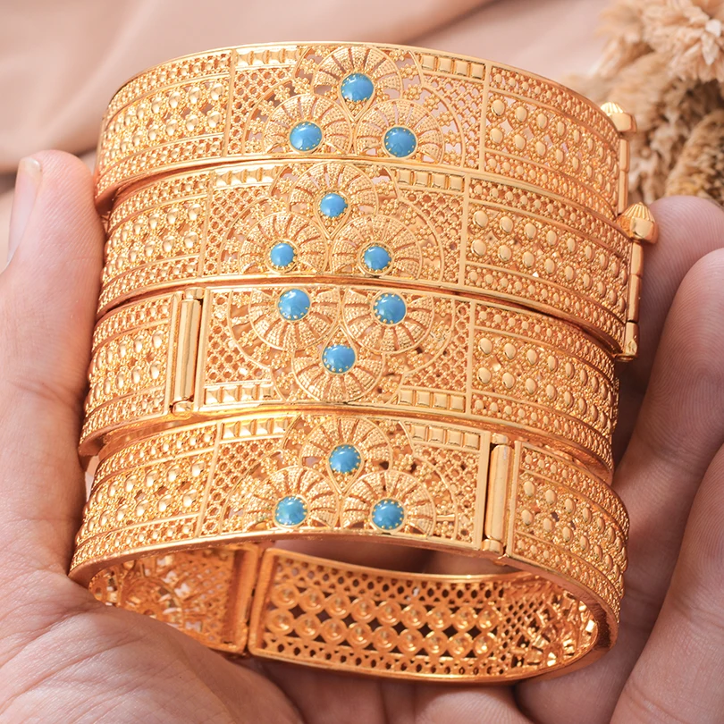 

Ethiopian Gold Color Bangles for Women African Jewelry Habesha Middle East Girl Wedding bracelets Gift
