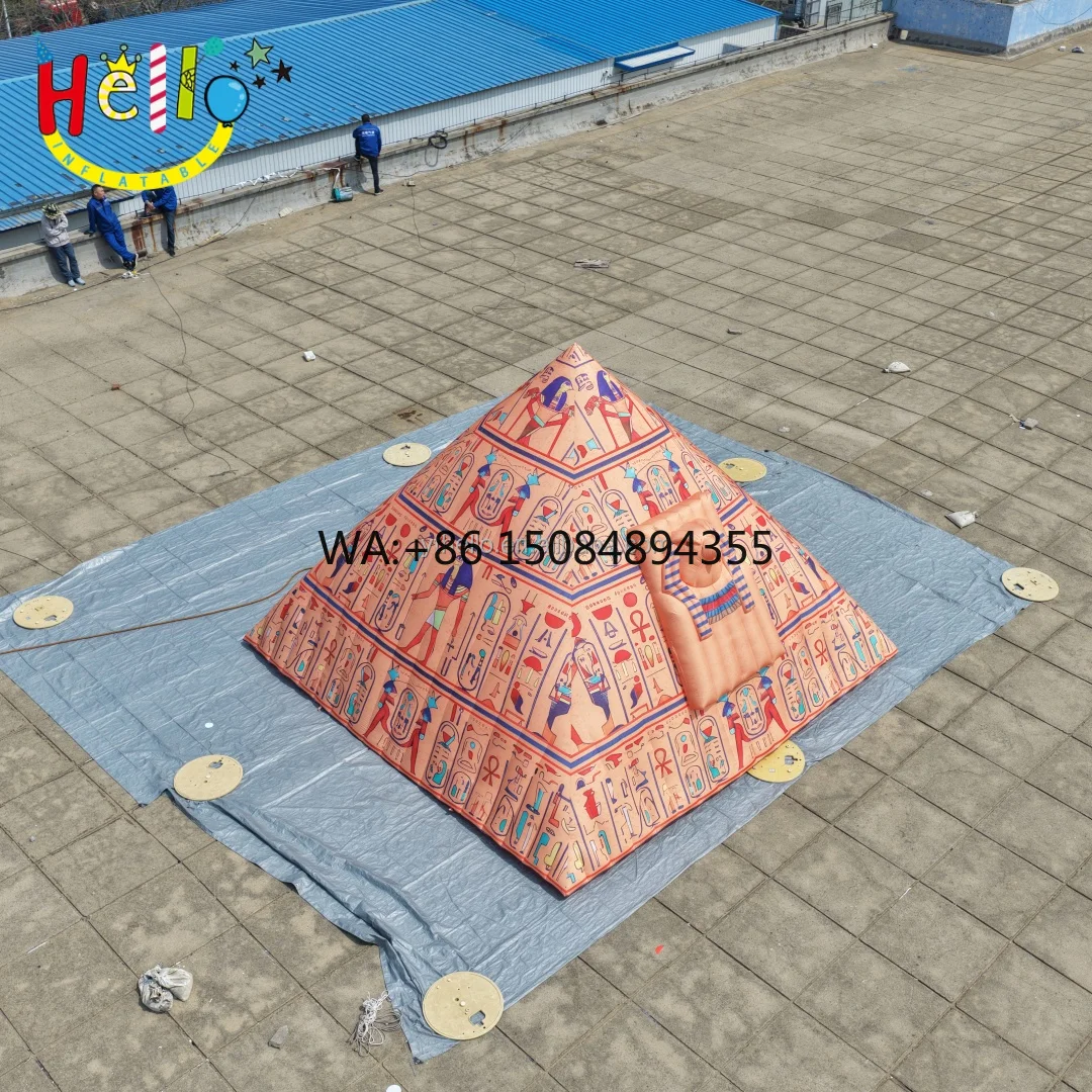 Egypt Architecture Giant Inflatable Pyramid Model with Built-In Fan for Event Decorations and Parties