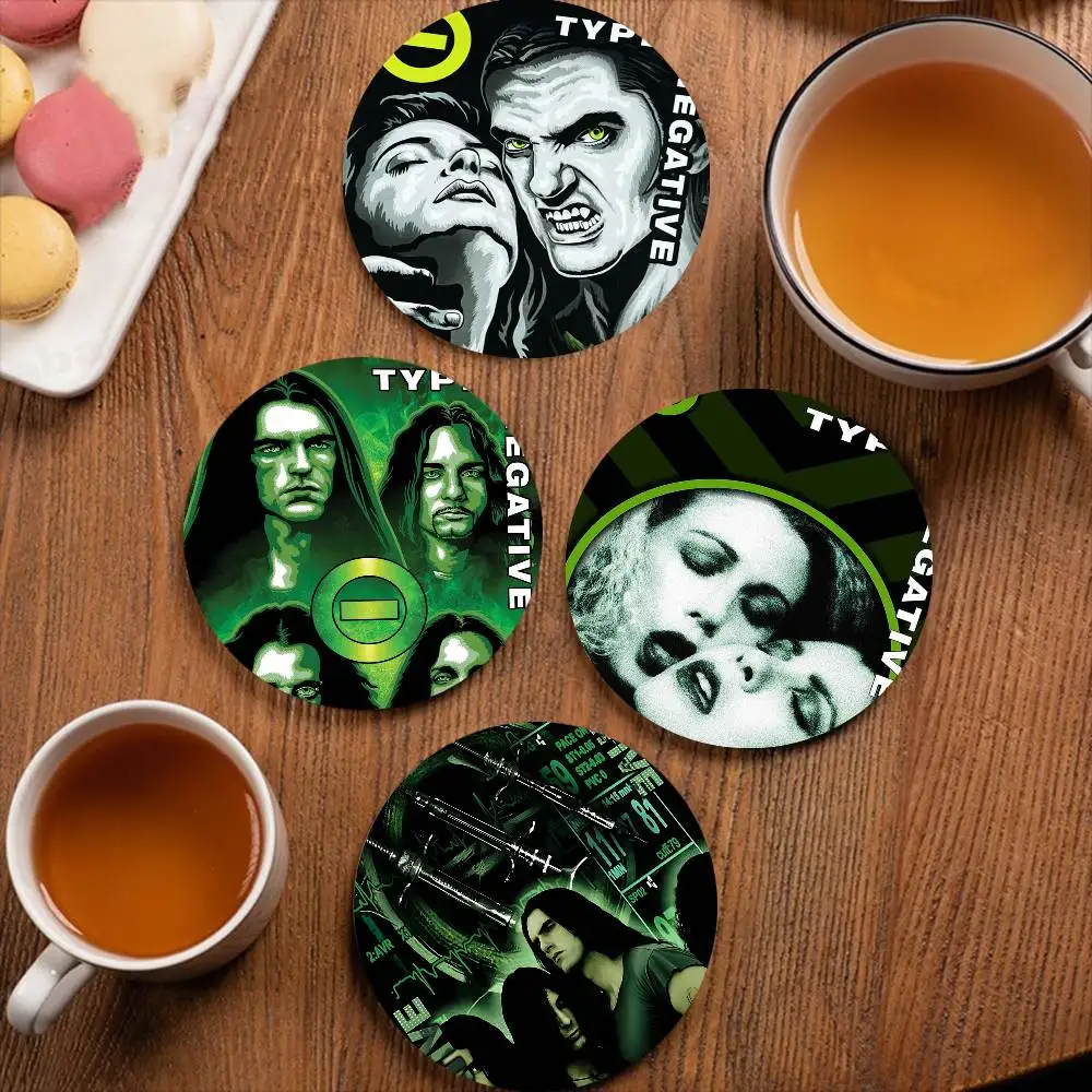 Gothic Metal Band T-TypoS O N-negative Wooden Coaster Coffee Teacup Decoration Coffee Shop Beverage Shop Family Restaurant