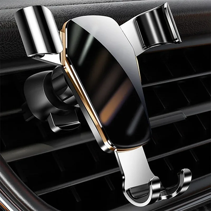 Gravity Sensor Car Phone Mount, Dual Installation Holder for Air Vent & Dashboard
