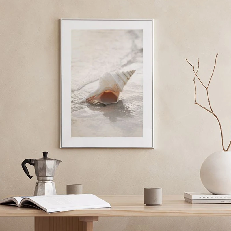 Shell On Beach Sea Sous La Mer Vintage Wave Sailing Seaside Canvas Wall Art Print Poster Decorative Painting Picture Living Room