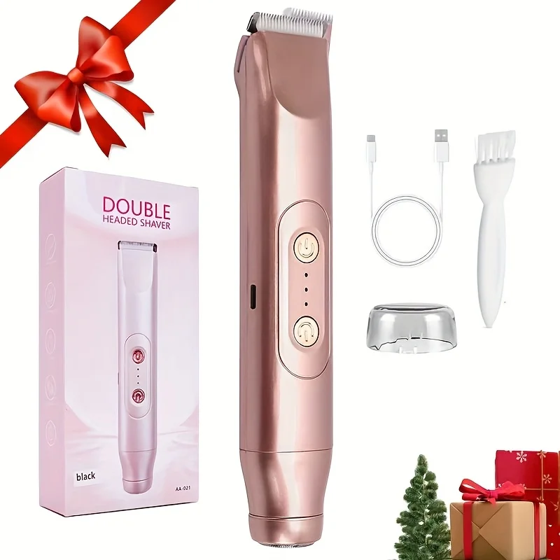 

Women Electric Body Shaver Double Heads USB Rechargeable Waterproof Portable Face Arm Leg Hair Removal Epilator Razor Trimmer