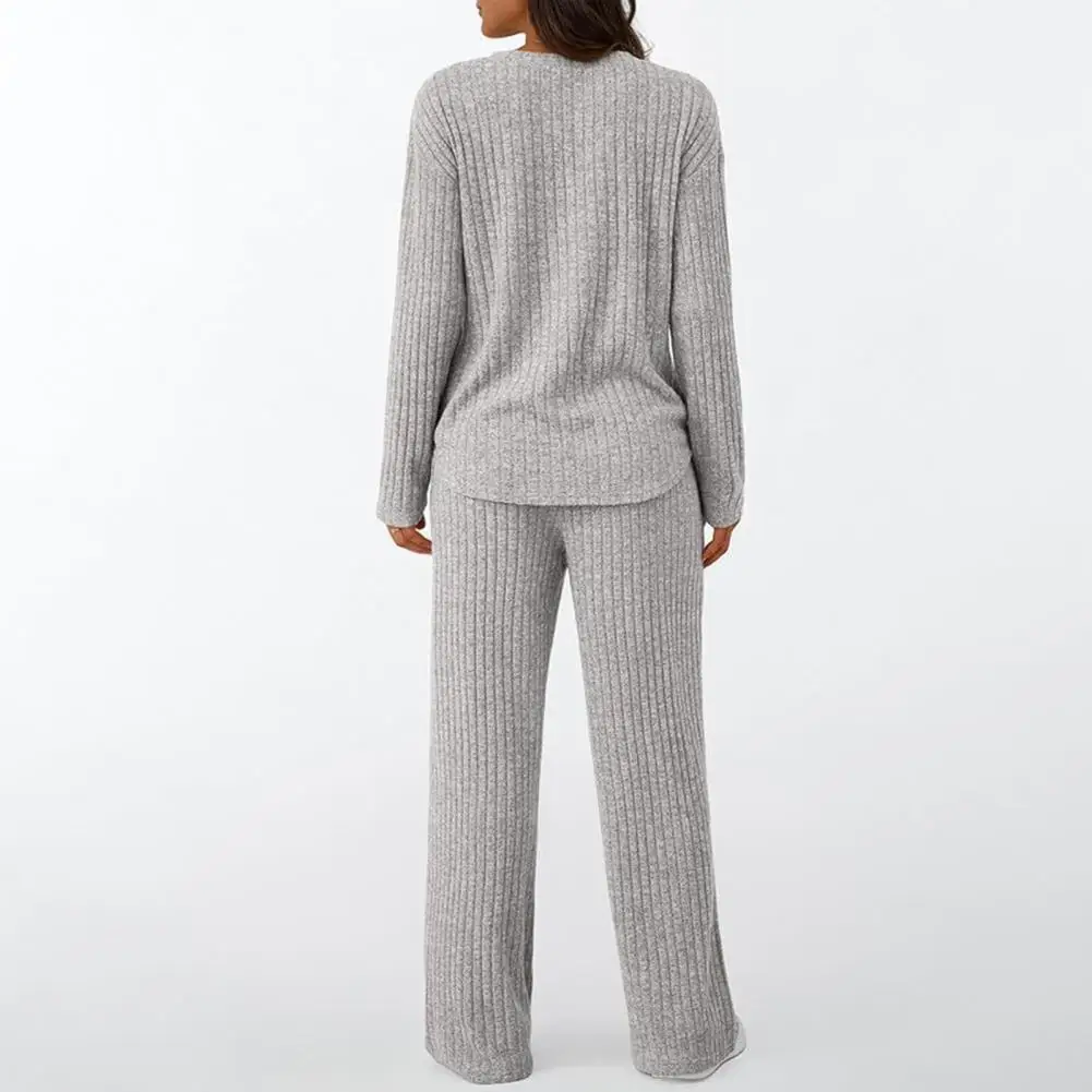 Insulating Sleepwear Cozy Women's Lounge Sets Long Sleeve Top Wide Leg Pants Pajamas Matching Sweat Suits with for Ultimate