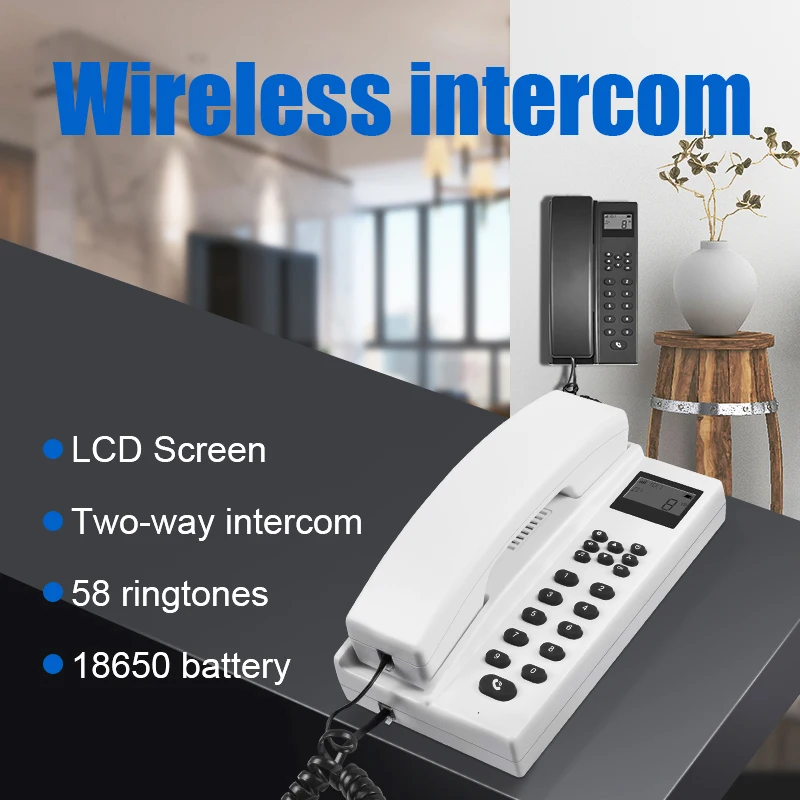 

Wireless Audio Intercom System 433MHz Two Way Telephone Expandable 9999 Handsets for House Office Warehouse Hotel Factory