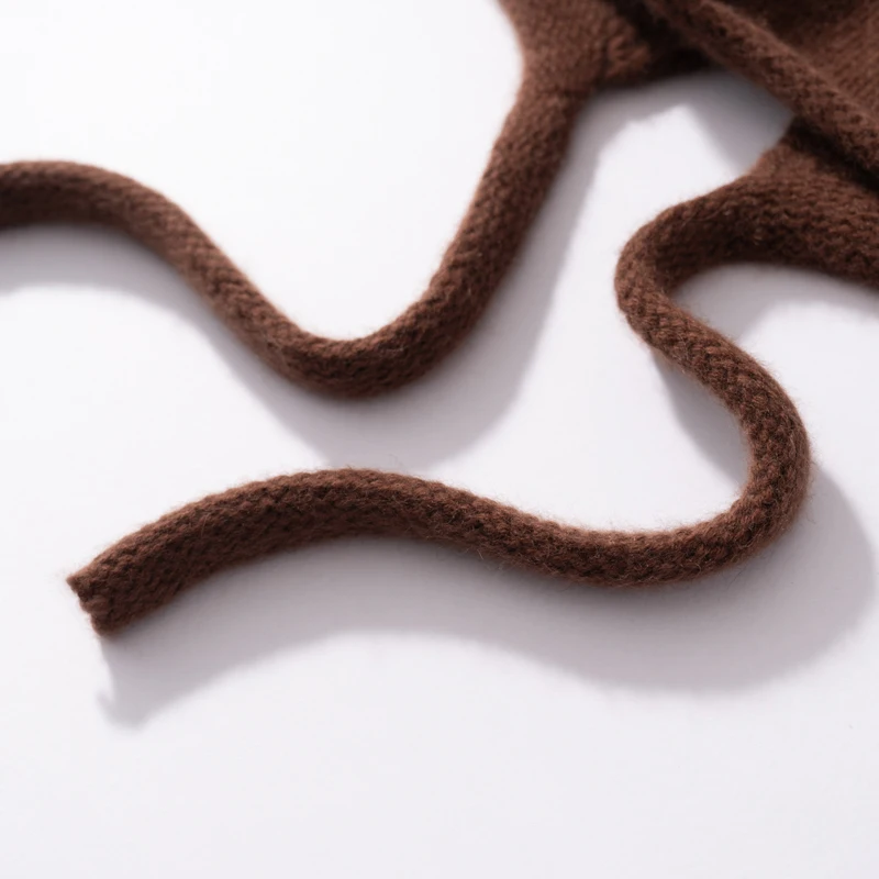 MERRILAMB Hohe Qualität Reinem Kaschmir frauen Winter Dicke Gestrickte Hut Im Freien Weiche Warme Ohrenschützer Aviator Caps Weibliche Bomber Hüte – Detail 12