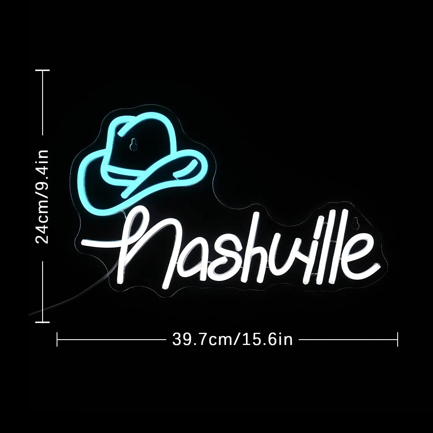Nashville Cowboy Neon Sign USB Dimmable LED Light for Bedroom Bar Pub Hotel Party Aesthetic Wall Decor Gifts Night Light