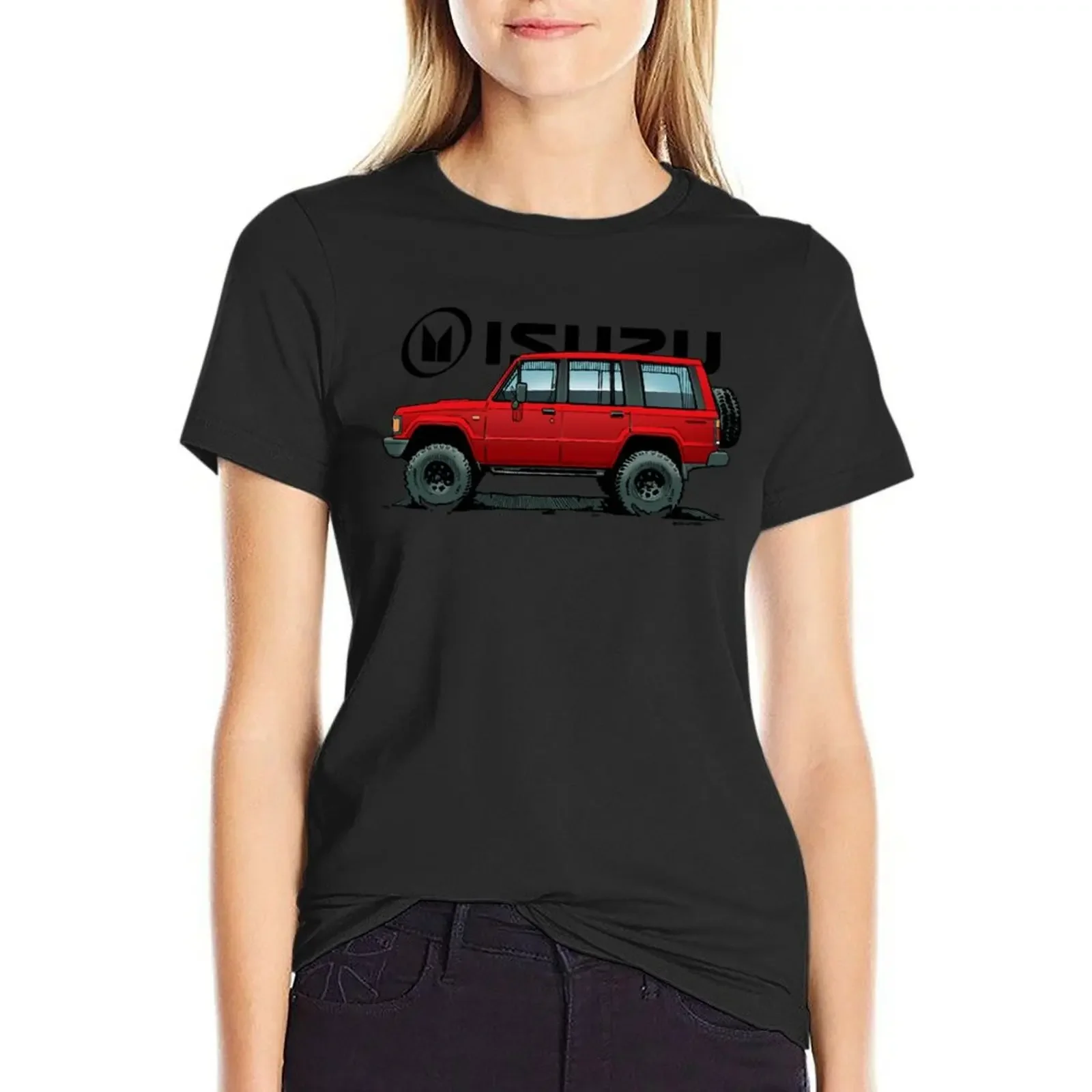 

Isuzu Trooper - 4dr GEN 1 - Red T-Shirt plain vintage plus sizes customs oversized t shirts for Women