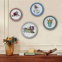 Italian Ginori 1735 Poseidon Tour Ceramic Decorative Plate Desk Display Dish Hanging Tray Living Room Bedroom Background Wall