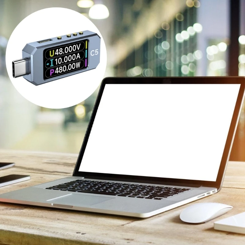 Testeur wattmètre USB Type C PD3.1 avec écran couleur capteurs gravité