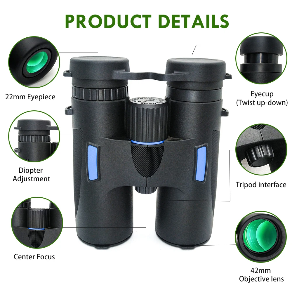 Russian Binoculars 10x42 Compact for Adults High Magnification Binocular Telescope for Travel Sports