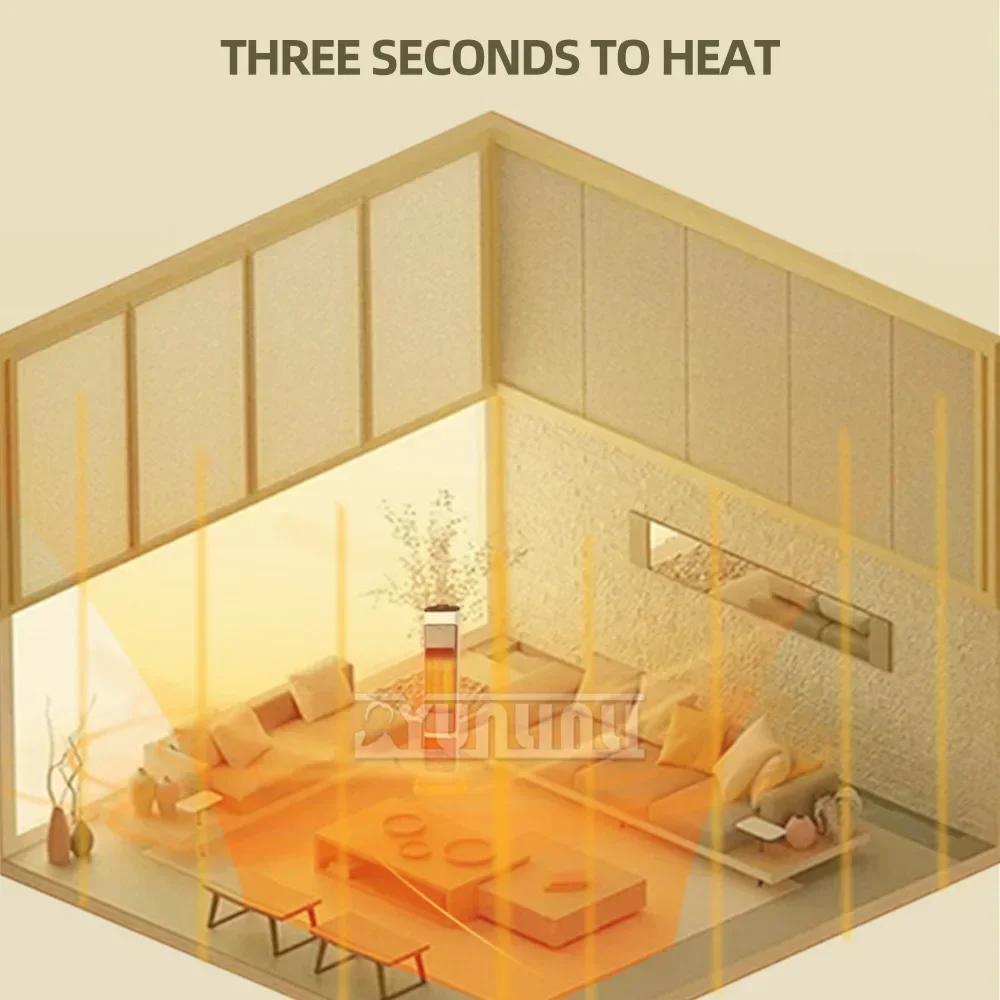 2000W Pionowy grzejnik dmuchawy ciepłego powietrza Ogrzewanie elektryczne do użytku domowego Urządzenia energooszczędne