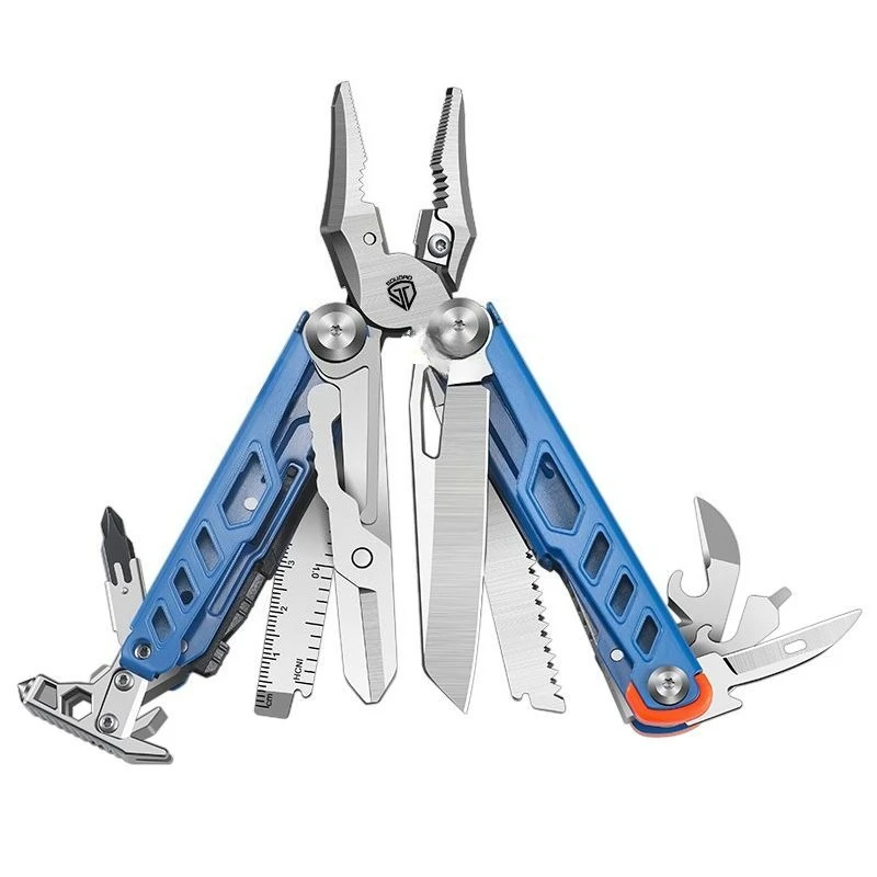 Multifunctional Folding Pliers Stainless Steel Outdoor Survival Tool with Storage Pouch for Camping Repair
