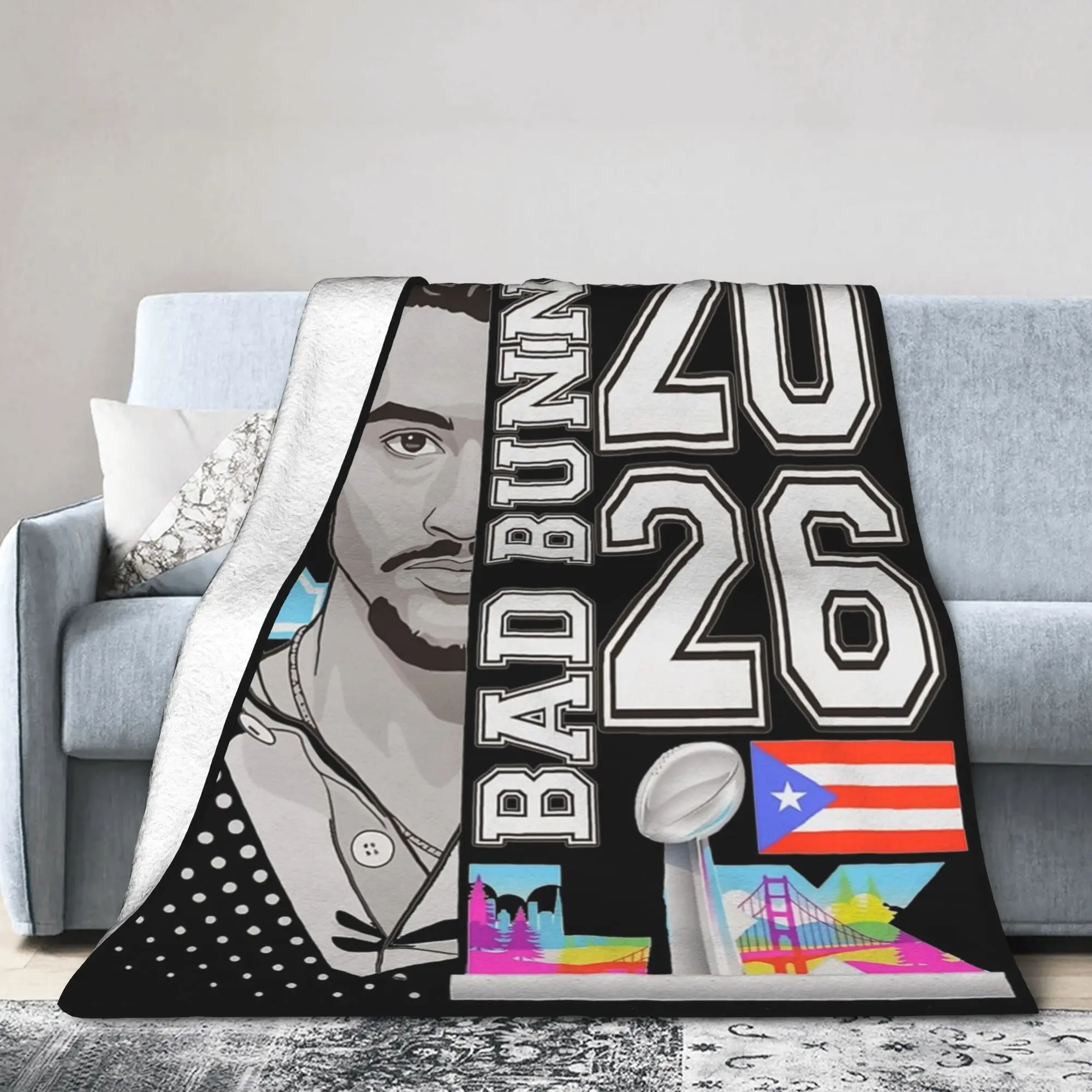 وعاء بينيتو بورتوريكو بادس باني عرض نصف الوقت 2026 بطانية دافئة مريحة منفوشة لغرفة المعيشة مفرش سرير متعدد المقاسات #3