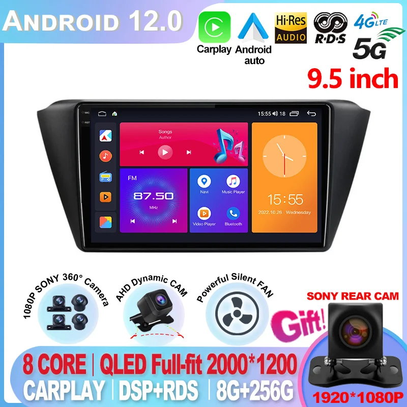 

2K For Skoda Fabia 3 III 2015-2019 QLED Screen DSP Auto Radio Stereo Car Multimedia Android Video Player Carplay GPS Navi DVD