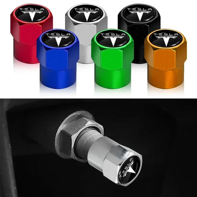 Car Tire Valve Wheel Tyre Air Valve Dust Covers Stem Caps For Tesla Model 3 X Y 2021 2023 Roadster Performance Space-X Interior