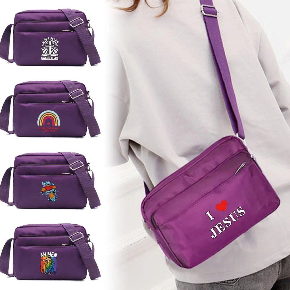 Single Shoulder Crossbody Bag jesus Printing Series Large Capacity Outdoor Casual durable high-quality Women Storage pack